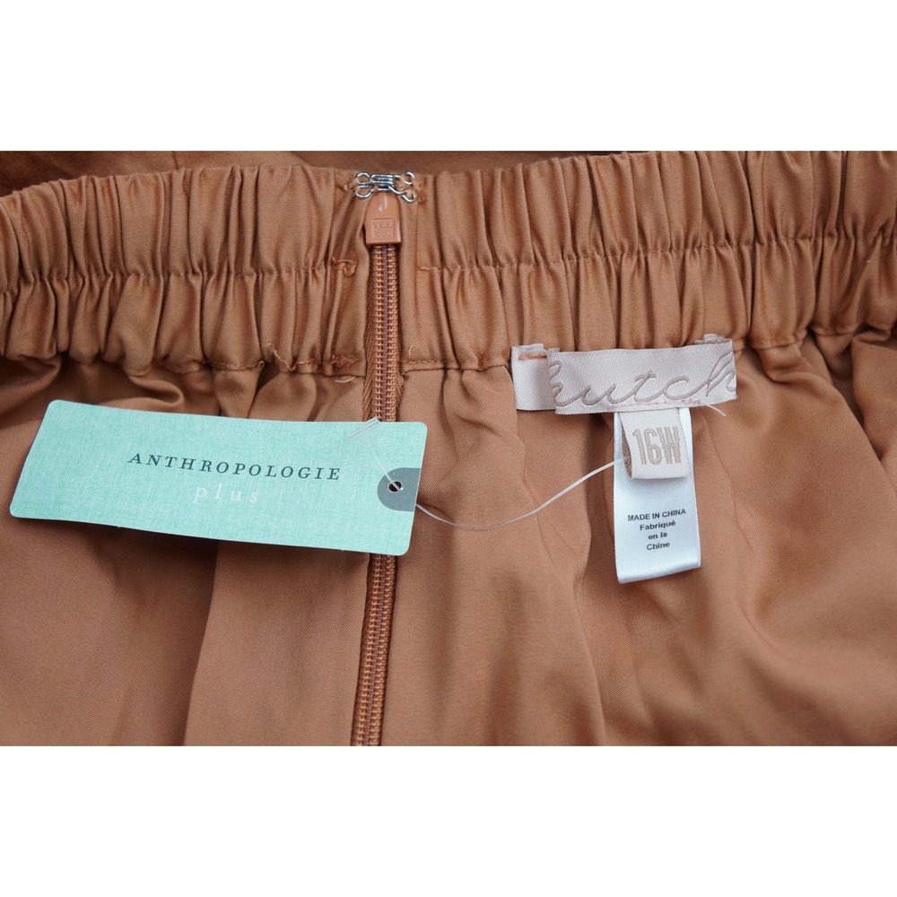 Anthropologie Hutch Skirt 16W Brown Tiered Ruffle Maxi New - Picture 4 of 5